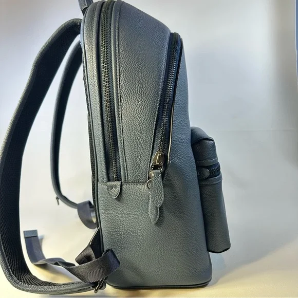 NEW Coach Charter Leather Backpack in Dark Denim Blue - Picture 5 of 13